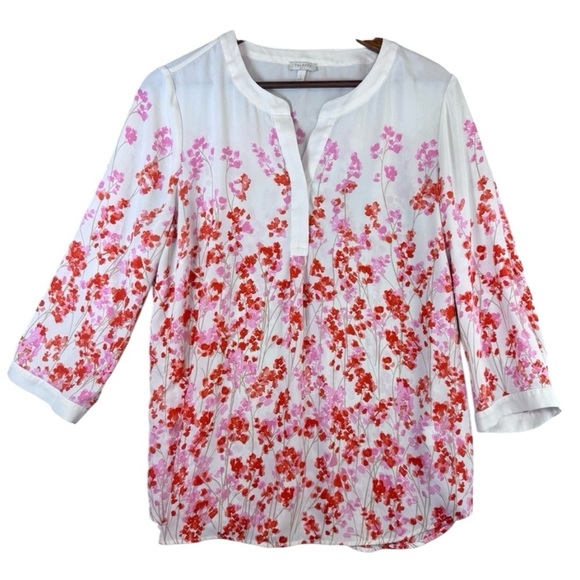 Talbots Tops - Talbots Pink and White Floral Women's Blouse Large